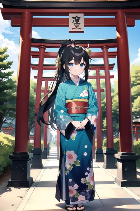 02714-2897409649-masterpiece, best quality, black hair, long hair,（colored tips), blue eyes,folded ponytail,young girl, standing,messy hair,flora.png